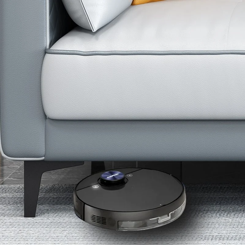 Divano scandinavo 3 posti con pouf incluso. Divano con braccioli quadrati Clearhalo