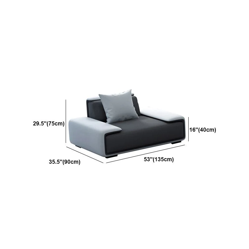 Divano senza braccioli 35,43" P x 27,55" H Divano standard con cuscino per soggiorno Clearhalo