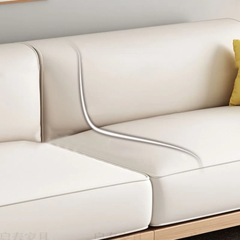 Divano sfoderato con braccioli quadrati standard con cuscini bianchi contemporanei Clearhalo