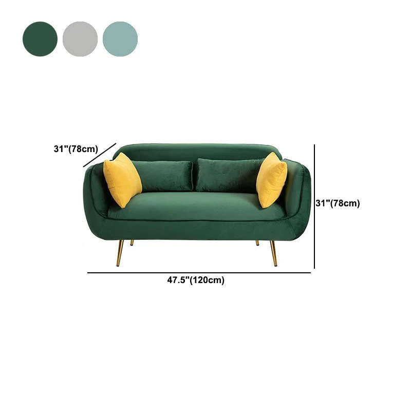 Divano da soggiorno con braccioli quadrati velluto largo 81 cm e schienale stretto Clearhalo