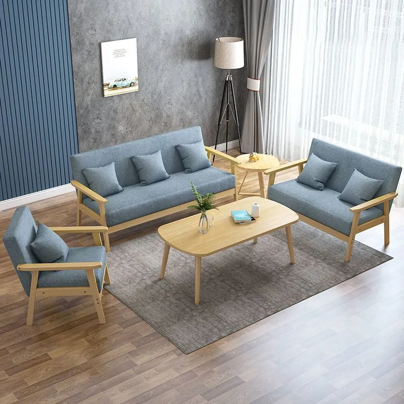 Divano da soggiorno moderno con braccioli quadrati standard con schienale stretto Clearhalo