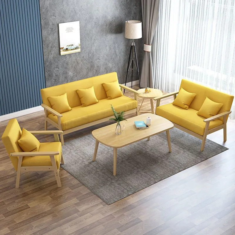 Divano da soggiorno moderno con braccioli quadrati standard con schienale stretto Clearhalo