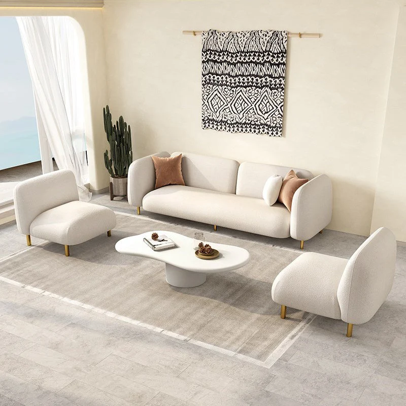 Divano da soggiorno smoking stile moderno con braccioli quadrati ecopelle e gambe ottone Clearhalo
