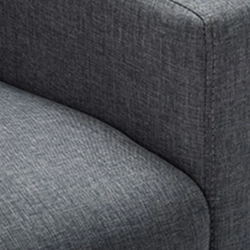 Divano standard con braccioli quadrati e schienale stretto pelle e lino Clearhalo