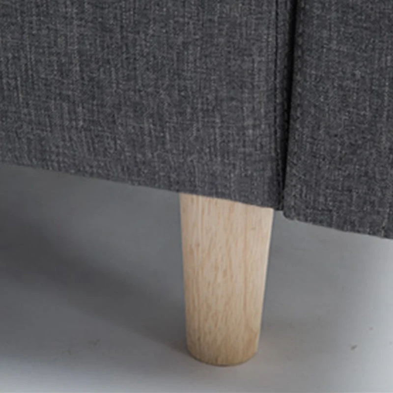 Divano standard con braccioli quadrati e schienale stretto pelle e lino Clearhalo