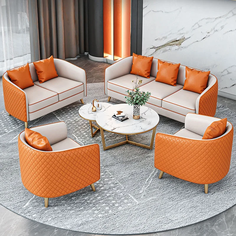Divano standard contemporaneo ecopelle Divano con braccioli inclinati per soggiorno Clearhalo