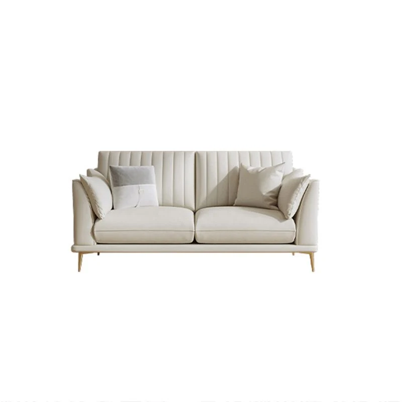 Divano standard fisso con bracciolo superiore, resistente alle macchie, bianco, da soggiorno Clearhalo