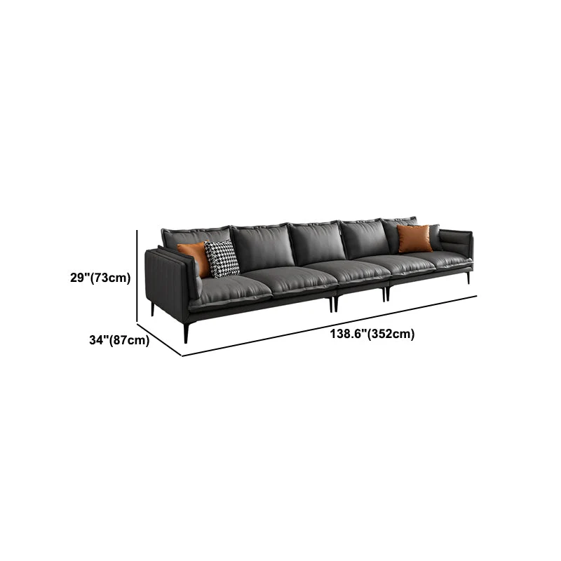 Divano standard moderno antimacchia con braccioli quadrati e cuscini Clearhalo