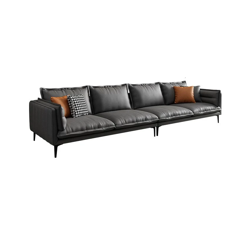 Divano standard moderno antimacchia con braccioli quadrati e cuscini Clearhalo
