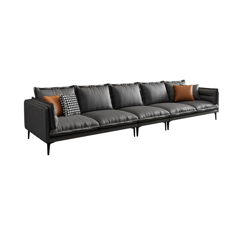 Divano standard moderno antimacchia con braccioli quadrati e cuscini Clearhalo