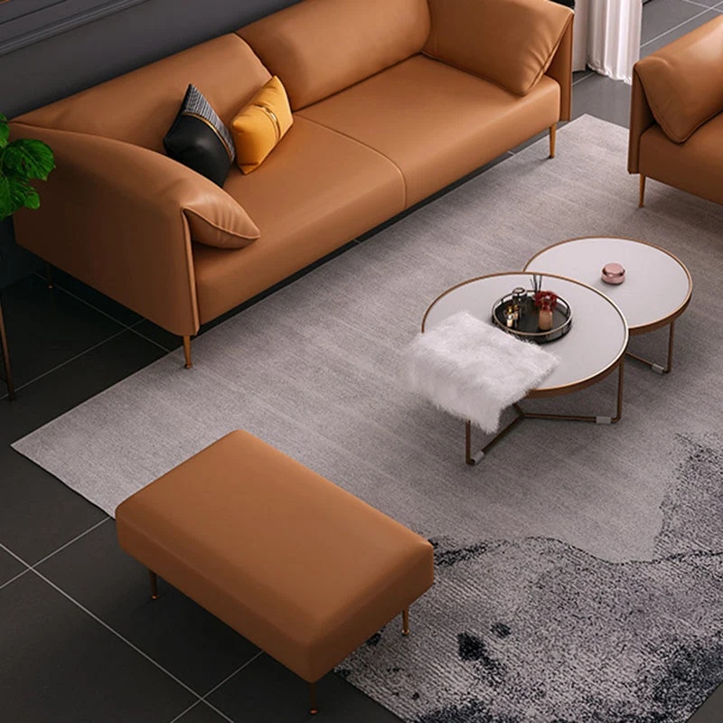 Divano standard moderno con braccioli con cuscino ecopelle Divano standard per soggiorno, appartamento Clearhalo
