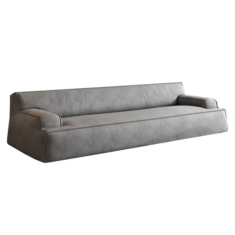 Divano standard moderno con braccioli incassati con schienale stretto grigio Clearhalo