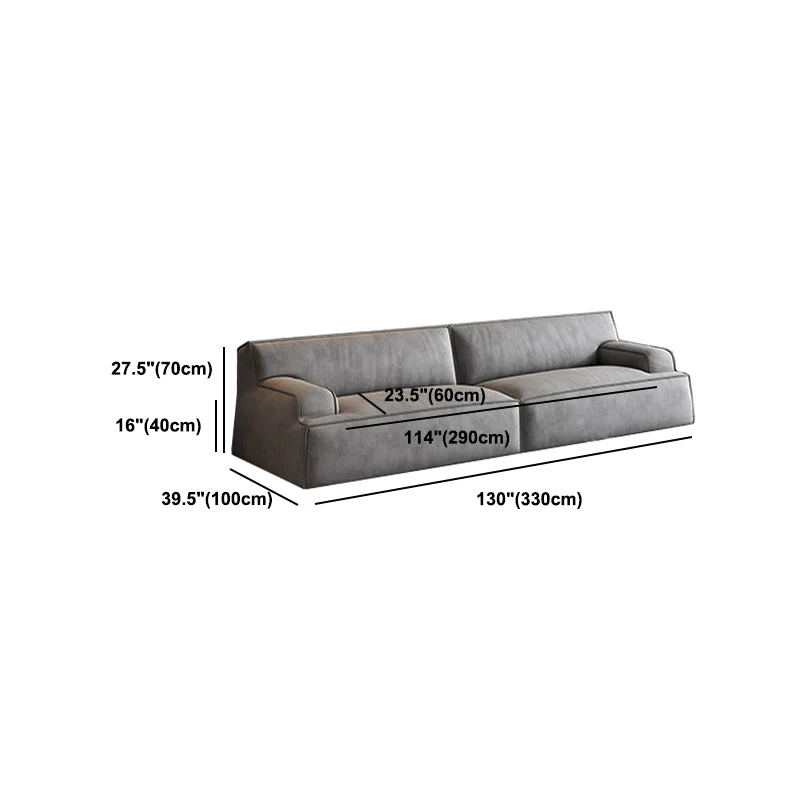 Divano standard moderno con braccioli incassati con schienale stretto grigio Clearhalo
