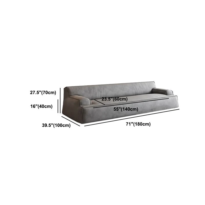 Divano standard moderno con braccioli incassati con schienale stretto grigio Clearhalo
