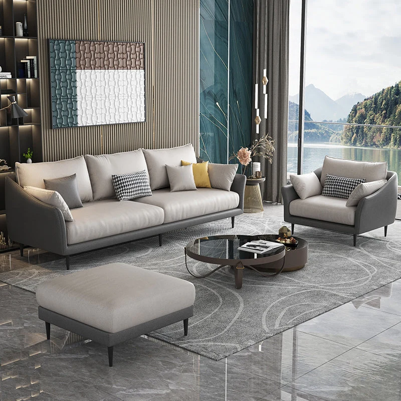 Divano standard moderno con braccioli inclinati da 82,67" L ecopelle Clearhalo