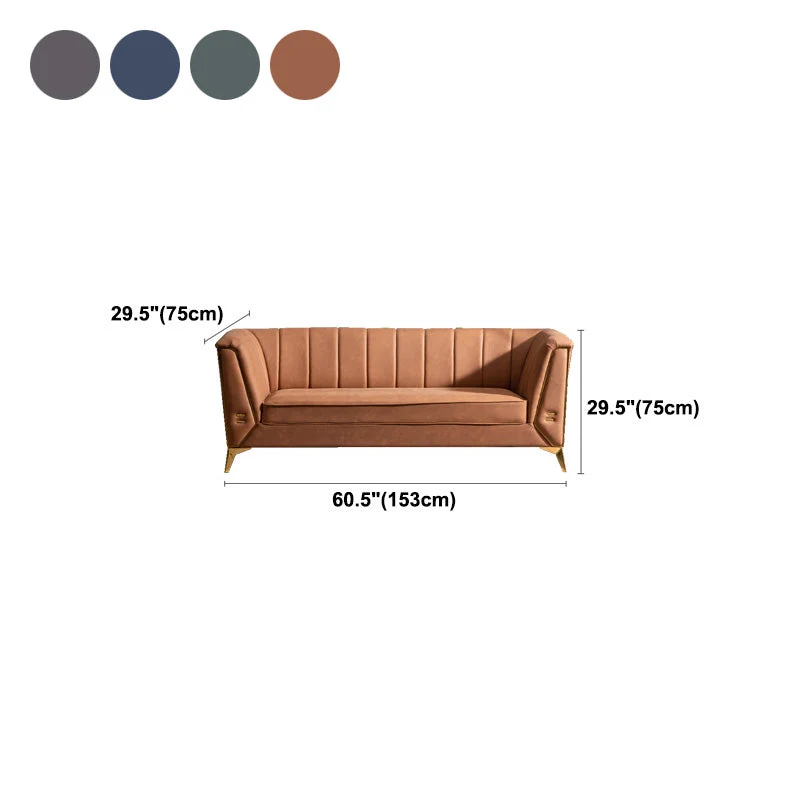 Divano standard moderno con braccioli smoking ecopelle con schienale cucito Clearhalo