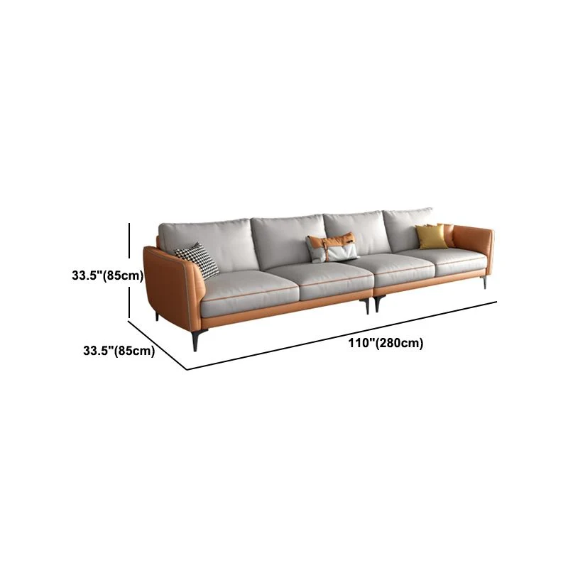 Divano standard moderno con schienale ecopelle e cuscini Clearhalo