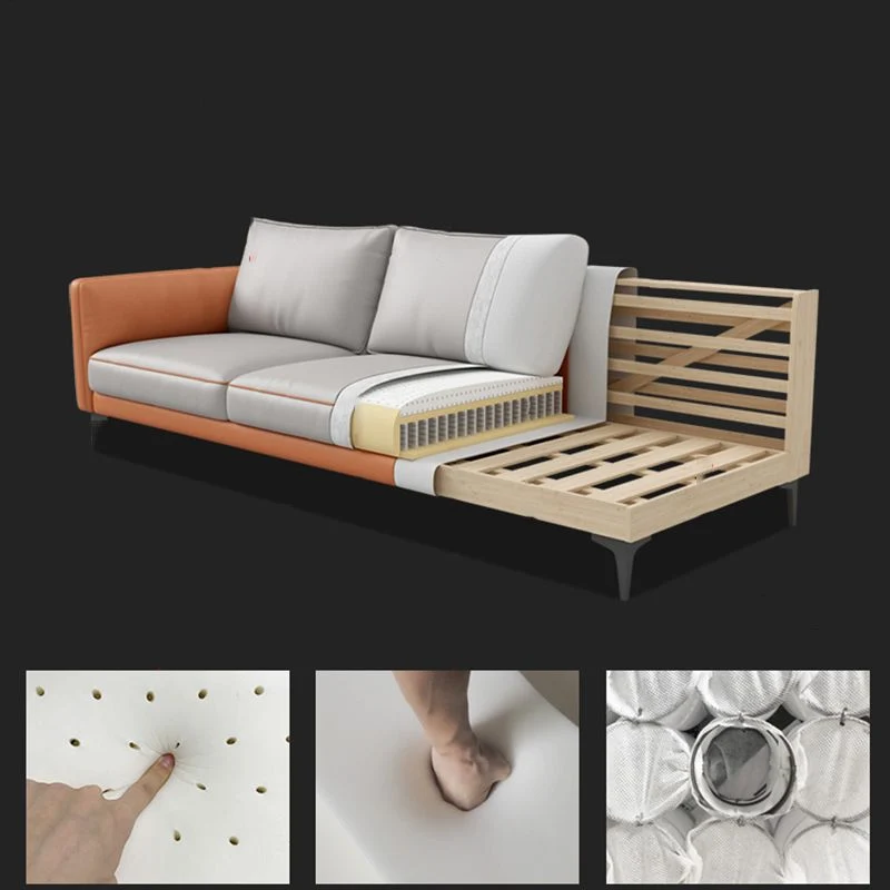 Divano standard moderno con schienale ecopelle e cuscini Clearhalo