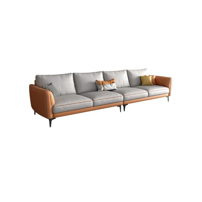 Divano standard moderno con schienale ecopelle e cuscini Clearhalo