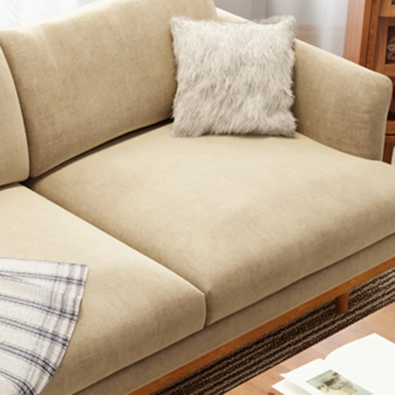 Divano standard moderno lino con bracciolo ad incasso Divano standard per soggiorno, appartamento Clearhalo