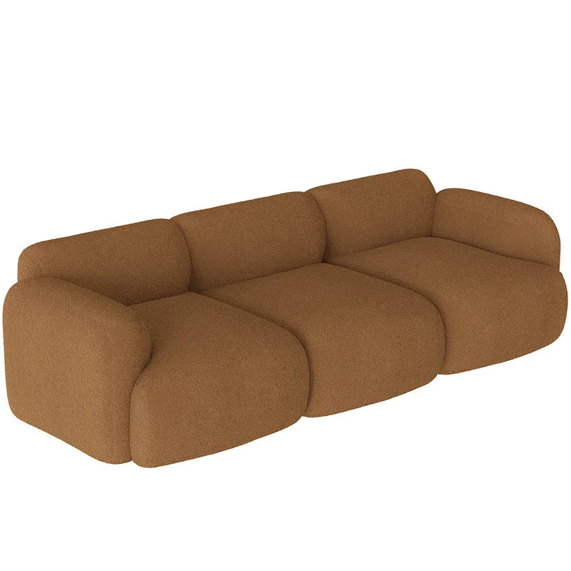 Divano tessuto con braccioli arrotolati Divano standard contemporaneo per soggiorno Clearhalo
