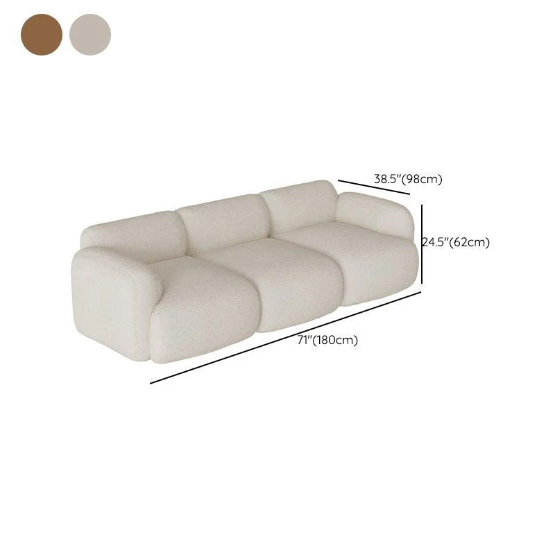 Divano tessuto con braccioli arrotolati Divano standard contemporaneo per soggiorno Clearhalo