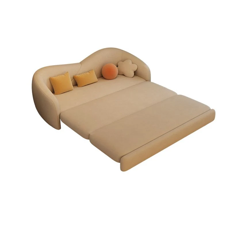 Divano trasformabile Divano letto ecopelle con bracciolo inclinato bianco Clearhalo