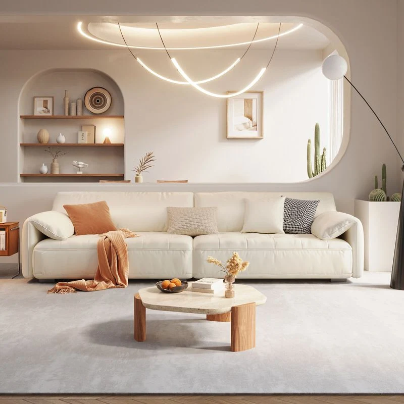 Divano velluto con cuscini schienale e bracciolo superiore per soggiorno Clearhalo
