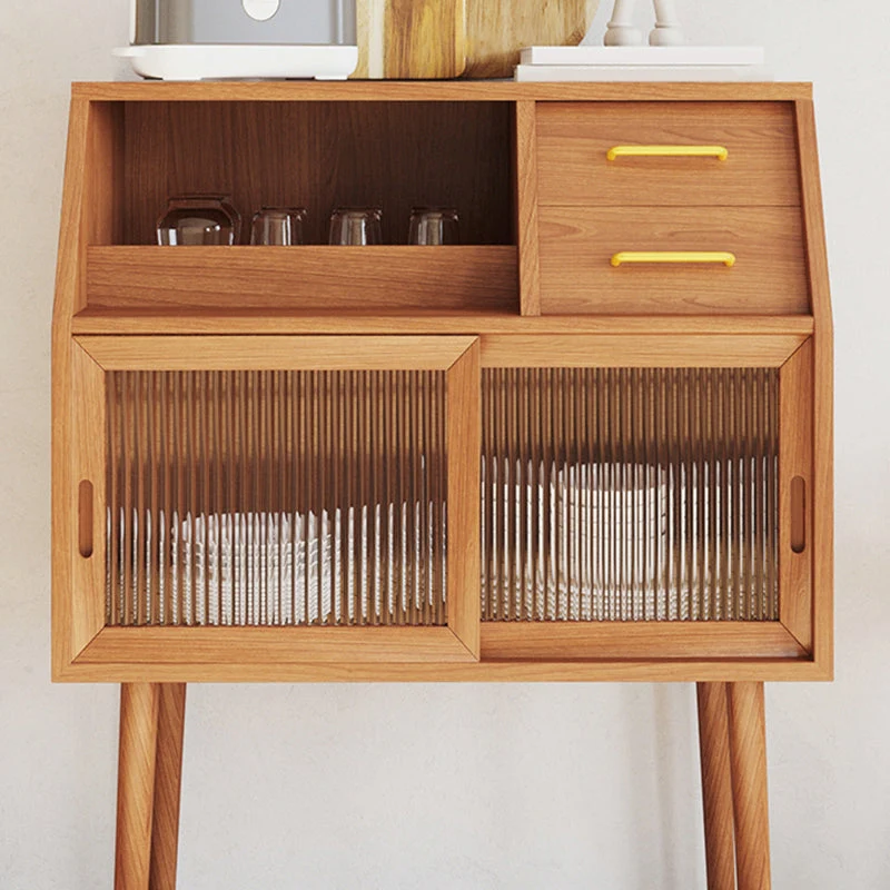 Espositore legno con ante vetro Mobile moderno porcellana con cassetti Clearhalo