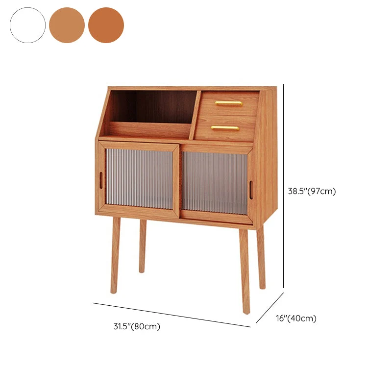 Espositore legno con ante vetro Mobile moderno porcellana con cassetti Clearhalo