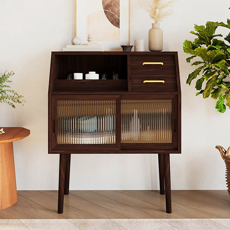 Espositore legno con ante vetro Mobile moderno porcellana con cassetti Clearhalo