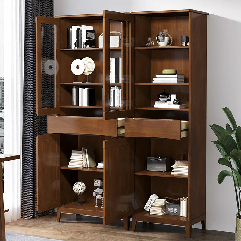 Espositore scandinavo rovere standard da 40,6 cm con ante Clearhalo