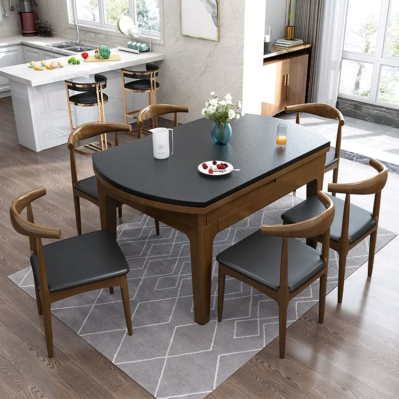 Gambe gomma per tavolo da pranzo moderno scalabile pietra per sala da pranzo Clearhalo