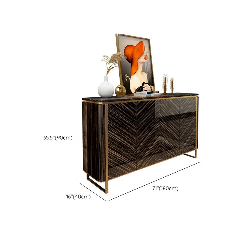 Glam Buffet Tavolo Credenza Contenitore Pietra Buffet con Ante per Sala da Pranzo Clearhalo