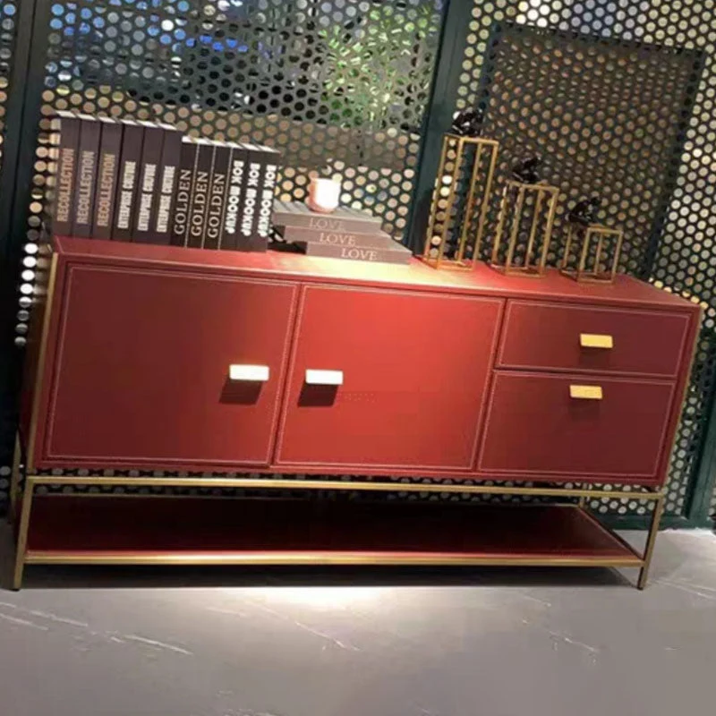 Glam, credenza colorata, mobile server con contenitori aperti per sala da pranzo Clearhalo