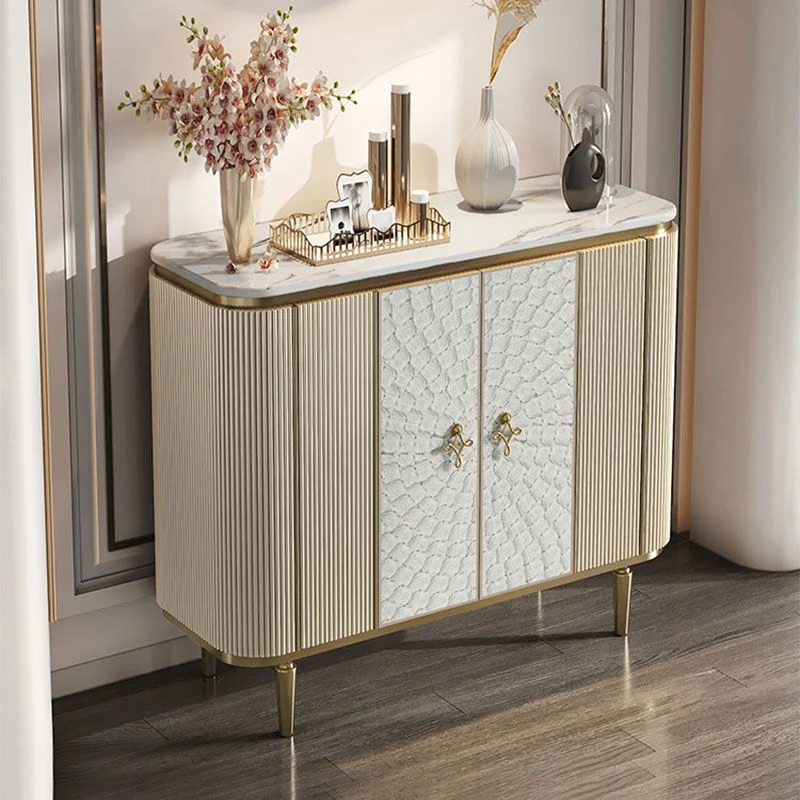 Glam Credenza Credenza contenitore marmo con ante per sala da pranzo Clearhalo