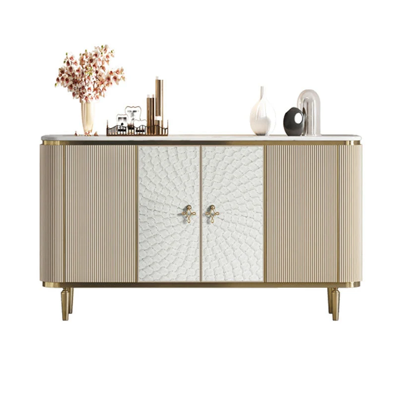 Glam Credenza Credenza contenitore marmo con ante per sala da pranzo Clearhalo