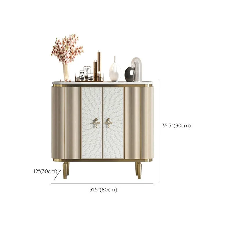 Glam Credenza Credenza contenitore marmo con ante per sala da pranzo Clearhalo