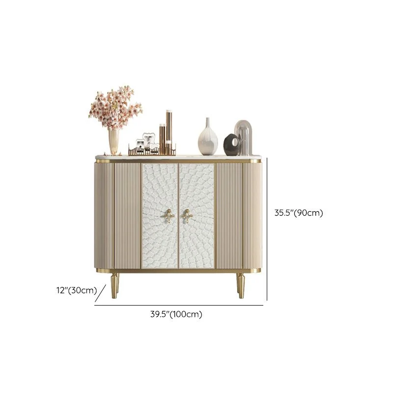 Glam Credenza Credenza contenitore marmo con ante per sala da pranzo Clearhalo
