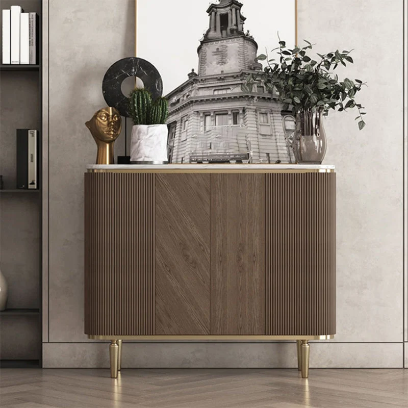 Glam Credenza Mobile Credenza Marmo con Ante per Sala da Pranzo Clearhalo