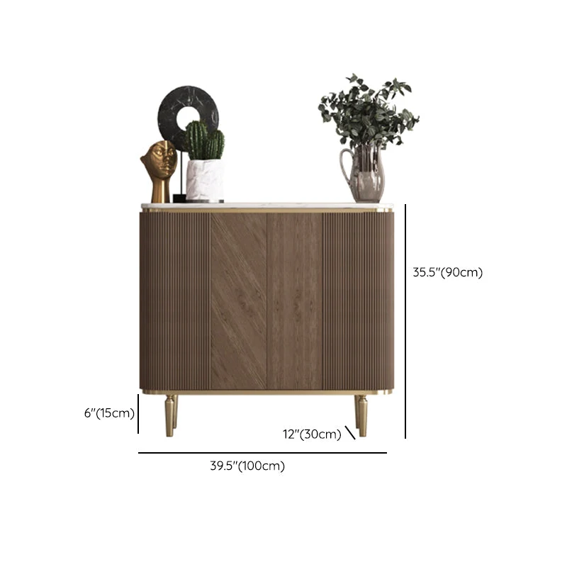 Glam Credenza Mobile Credenza Marmo con Ante per Sala da Pranzo Clearhalo
