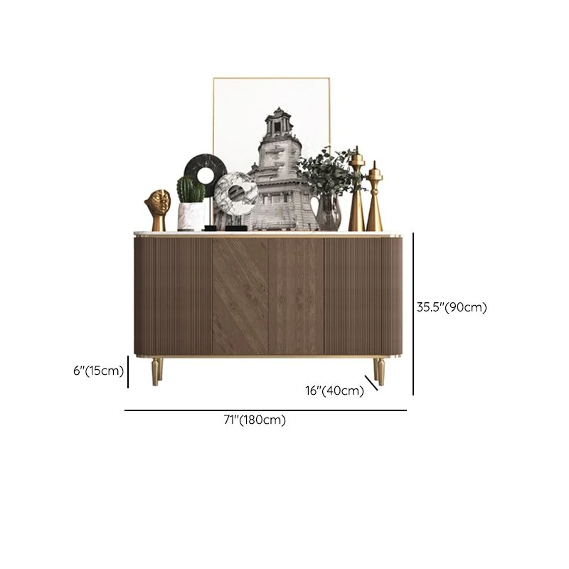 Glam Credenza Mobile Credenza Marmo con Ante per Sala da Pranzo Clearhalo