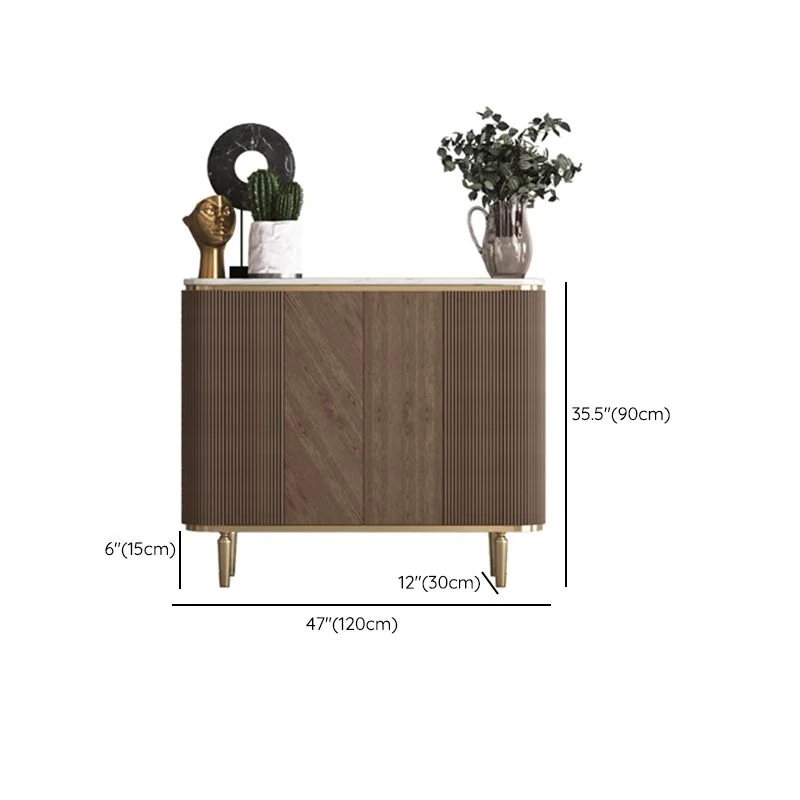 Glam Credenza Mobile Credenza Marmo con Ante per Sala da Pranzo Clearhalo