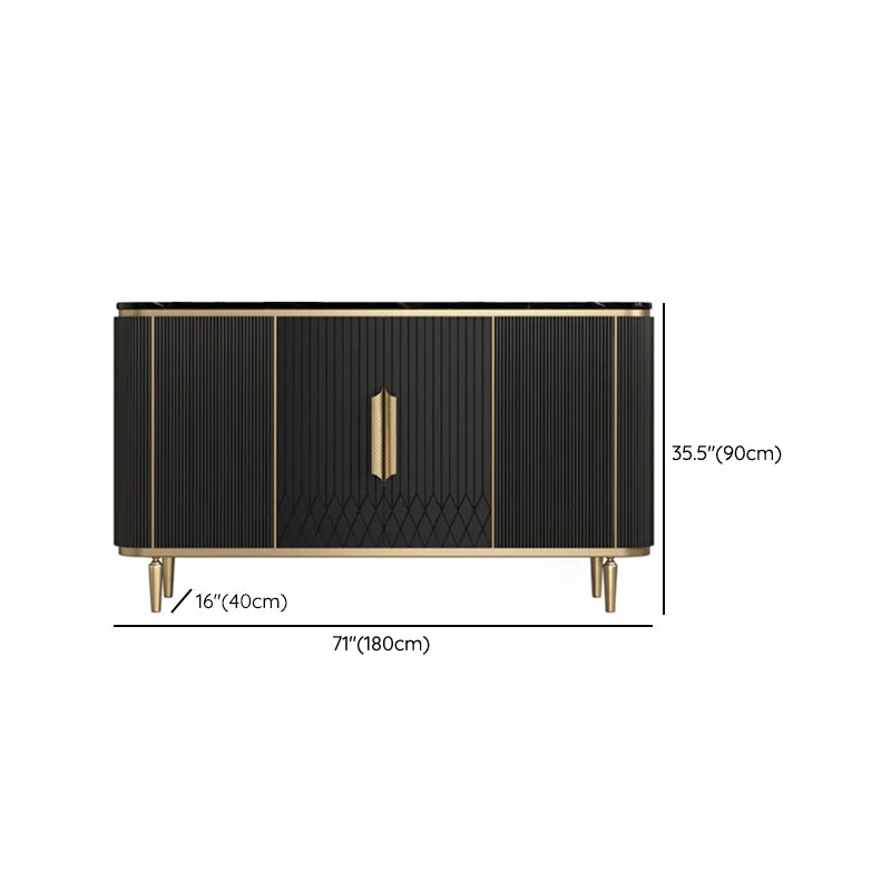 Glam Credenza Mobile Credenza Marmo con Gambe per Cucina Clearhalo