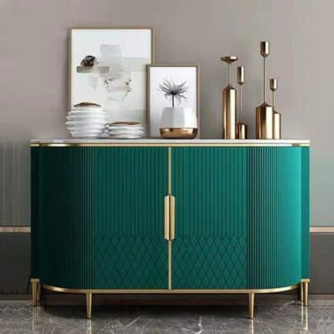 Glam Credenza Mobile Credenza Marmo con Ante per Cucina Clearhalo