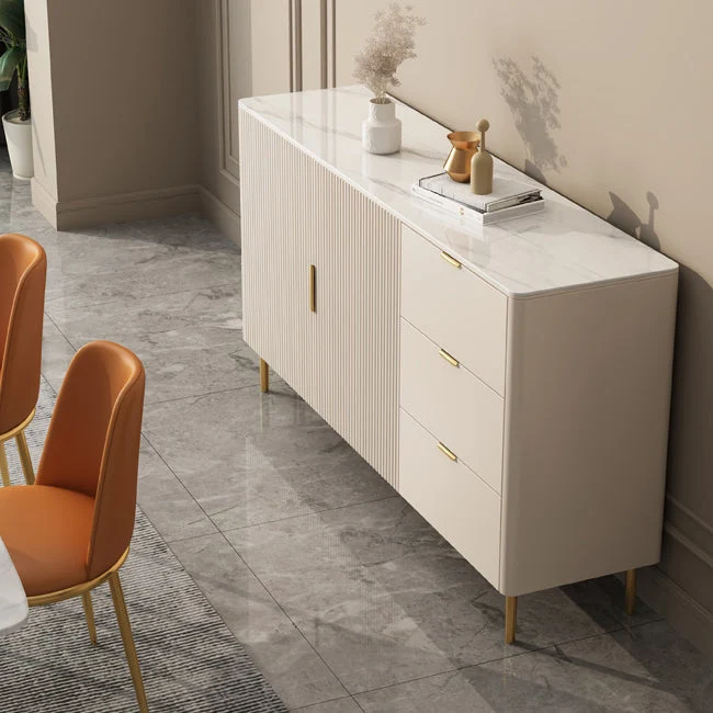 Glam Credenza Mobile Credenza Pietra con Cassetti per Cucina Clearhalo
