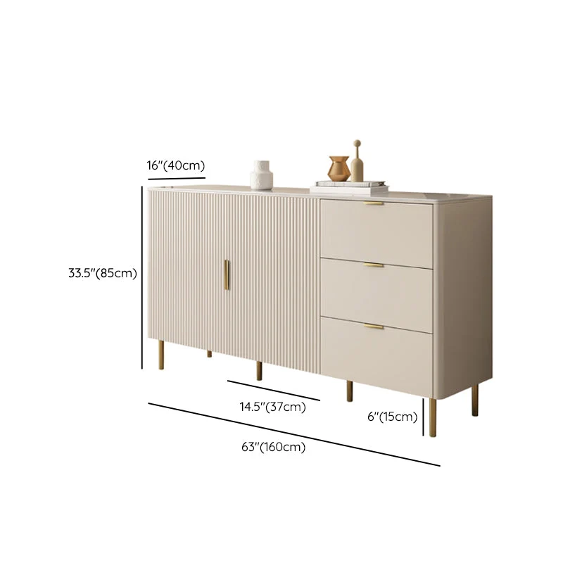 Glam Credenza Mobile Credenza Pietra con Cassetti per Cucina Clearhalo