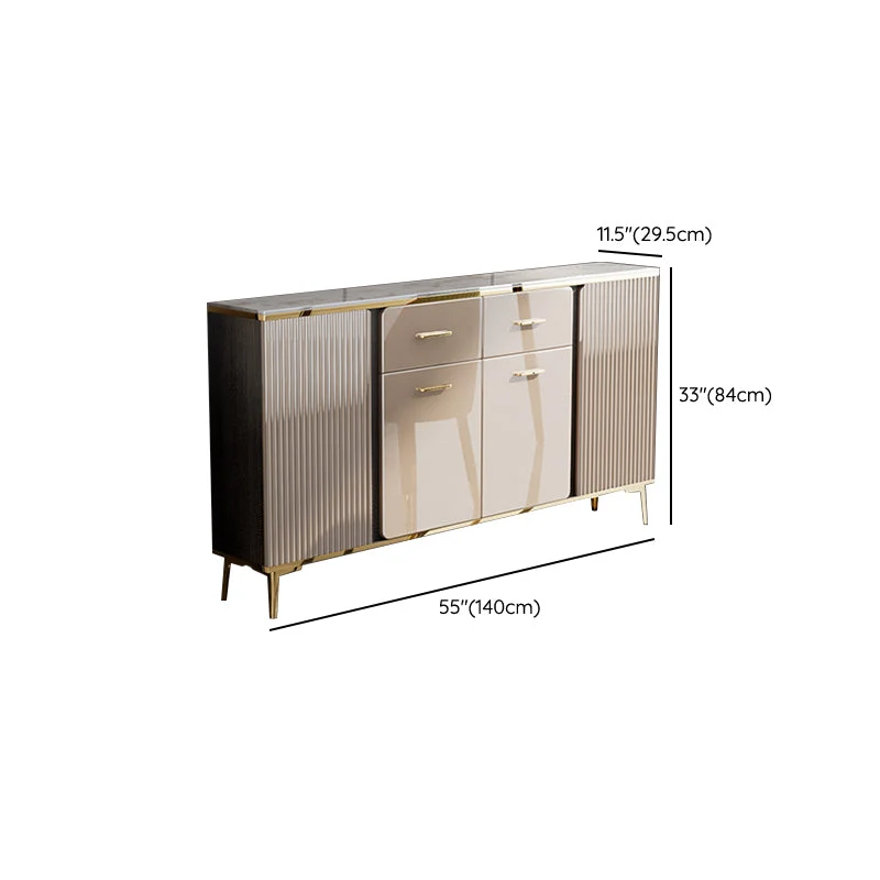 Glam Credenza Mobile Credenza Pietra con Cassetti per Sala da Pranzo Clearhalo
