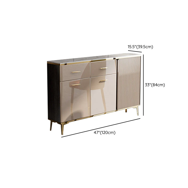 Glam Credenza Mobile Credenza Pietra con Cassetti per Sala da Pranzo Clearhalo
