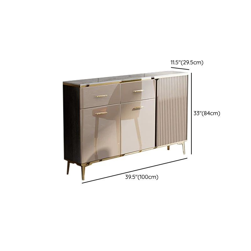 Glam Credenza Mobile Credenza Pietra con Cassetti per Sala da Pranzo Clearhalo